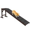 Dog Ramp Pet Ramp for Bed with Non-Slip Carpet, Top Platform, 74" x 16" x 25", Brown