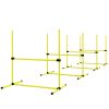 Dog Agility Training 4 Piece Set with Adjustable Height Jump Bars Carry Bag Yellow