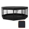 Dog Playpen, 8 Pcs 24 x 24 in Panels Foldable Metal Pet Exercise Pen, Dog Fence Indoor and Outdoor Pen with Door, Storage Bag, Top Cover and Bottom Pa