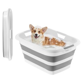 Dog Bathtub, Collapsible Dog Bath Tub, Pet Bathing Grooming Wash Shower Station, Portable Space-saving & Stable Support, Built-In Drainage Hole for Sm