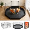 Dog Playpen 24 Inch 8 Panels Heavy Duty Exercise Pen with Bottom Pad, Indoor Foldable Metal Pet Fence with Door, Puppy Crate Kennel, Pet Playpen for D