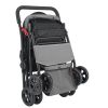 Pet Stroller, 44 lbs Weight Capacity, Foldable Dog Stroller Cart, 4 Wheels Cats Stroller with Mesh Windows & Revrsible Handle, Portable Pet Carrier St