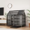 55" Heavy Duty Dog Crate Large Dog cage Strong Metal Dog Kennels and Crates for Large Dogs with 4 Lockable Wheels