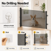 Retractable Pet Gate for Dogs & Cats, 70.9" Wide x 30.7" High Mesh Dog Gate for Doorways, Hallways, Kitchen & Bedroom, No-Drill Adhesive Mounting, Adj