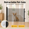 Retractable Pet Gate for Dogs & Cats, 70.9" Wide x 30.7" High Mesh Dog Gate for Doorways, Hallways, Kitchen & Bedroom, No-Drill Adhesive Mounting, Adj