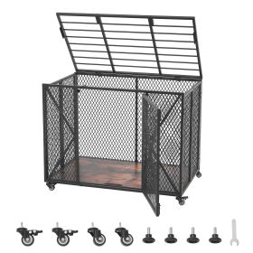 38 Inch Heavy Duty Dog Crate, Max Load 250 lbs, Foldable Indestructible Escape-Proof Dog Kennel Indoor for High Anxiety Small & Medium Breeds, Steel P