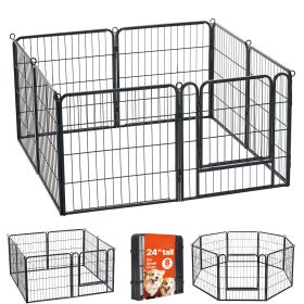 Dog Playpen 24 Inch 8 Panels Foldable Metal Exercise Pen Pet Fence, Indoor/Outdoor Heavy Duty Puppy Crate Kennel with Door for Dogs, Cats or Small Ani