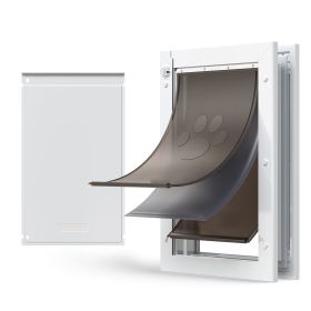 Pet Door, Large, with Three Magnetic Flaps and Metal Frame, Strong and Weatherproof Dog Door for Interior and Exterior Doors, Easy to Install, Easy In