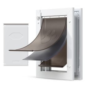 Pet Door, Medium, with Three Magnetic Flaps and Metal Frame, Strong and Weatherproof Dog Door for Interior and Exterior Doors, Easy to Install, Easy I