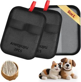 2 Pcs Pet Hair Removal Glove - Upgraded Electrostatic Pet Hair Remover Gloves for Cats & Dogs, Reusable & Washable Magic Brush Pet Hair Removal Tool (