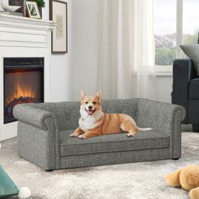 Elegant rectangular pet bed for small and medium-sized dogs, durable elevated dog sofa bed, comfortable dog sofa