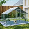 Extra Sturdy 3x2m Outdoor Metal Cat Cage – DIY Solid Wood Platform, Double Safety Lock & Enhanced Stability, Multi-Pet Use, Waterproof Tarp Included
