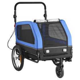 Dog Bike Trailer, Supports up to 88 lbs, 2-in-1 Pet Stroller Cart Bicycle Carrier for Small & Large Dogs, Easy Folding Frame with Quick Release Wheel,