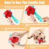 Dog Snuffle Ball-Interactive Puzzle Dog Toys Encourage Natural Foraging Skills Slow Feeder for Training and Stress Relief, Cloth Strip Hiding Food Che