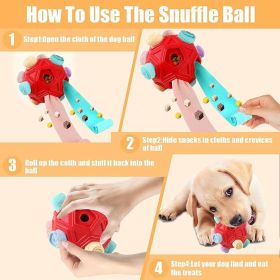 Dog Snuffle Ball-Interactive Puzzle Dog Toys Encourage Natural Foraging Skills Slow Feeder for Training and Stress Relief, Cloth Strip Hiding Food Che