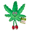 My Name is MJ, Cute Stuffed Parody Marijuana Leaf Dog Toy, Funny Squeaky Weed Toy, Cool Plush Novelty 420 Gift for Puppies & Small, Medium & Large Bre