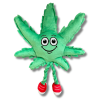 My Name is MJ, Cute Stuffed Parody Marijuana Leaf Dog Toy, Funny Squeaky Weed Toy, Cool Plush Novelty 420 Gift for Puppies & Small, Medium & Large Bre