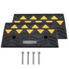 Rubber Curb Ramp 2 Pack, 5" Rise Height Heavy-Duty 33069 lbs/15 T Capacity Threshold Ramps, Driveway Ramps with Stable Grid Structure for Cars, Wheelc