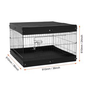 Dog Playpen, 4 Pcs 24 x 36 in Panels Foldable Metal Pet Exercise Pen, Dog Fence Indoor and Outdoor Pen with Door, Top Cover, and Bottom Pad, Pet Playp