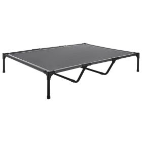 Elevated Dog Bed for Large Dogs, Portable Raised Dog Cot with Steel Metal Frame and Breathable Teslin Mesh, Indoor & Outdoor Pet Cooling Raised Hammoc