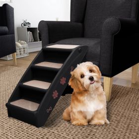 Folding Dog Stairs Black 24.4"x15.7"x19.5