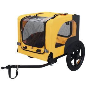 Pet Bike Trailer Dog Cart for Bicycle, Suitable for Small and Medium Pets, Easy Folding Cart Frame, Quick Release Wheel, Non-Slip Floor, Internal Leas