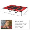Metal Frame Elevated Pet Bed 48" x 46" Folding Dog Cot Summer Cooling Red