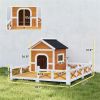 Outdoor wooden dog house, luxurious dog house, stable structure, Orange