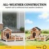 Outdoor wooden dog house, luxurious dog house, stable structure, Orange