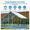 Extra Sturdy 3x2m Outdoor Metal Cat Cage – DIY Solid Wood Platform, Double Safety Lock & Enhanced Stability, Multi-Pet Use, Waterproof Tarp Included
