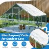 Extra Sturdy 3x2m Outdoor Metal Cat Cage – DIY Solid Wood Platform, Double Safety Lock & Enhanced Stability, Multi-Pet Use, Waterproof Tarp Included