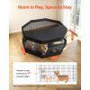 Dog Playpen 24 Inch 8 Panels Exercise Pen with Top Cover & Bottom Pad, Indoor Foldable Metal Pet Fence with Door, Heavy Duty Puppy Crate Kennel Pen fo