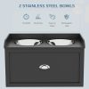 Pet Feeding Station Pet Dish Bowl Set with Storage, 2 Elevated Dog Bowls for Large Sized Dogs, Black