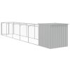 Dog House with Run Light Gray 43.3"x239.8"x43.3" Galvanized Steel