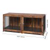 75" Dog Crate Furniture for 2 Dogs, Extra Large Double Dog Crate Furniture Large Breed with Divider & Double Doors, Large Wooden Dog Crate Furniture T