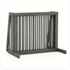 Adjustable Expandable Wooden Pet Gate 22 Inch Tall Freestanding Safety Fence, Gray Pine Wood Slide Dog Gate Easy Assembly for Home & Office Entryways