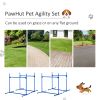 4 Piece Dog Agility Starter Kit, Adjustable Jump Bars, Carry Bag, Blue