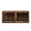 75" Dog Crate Furniture for 2 Dogs, Extra Large Double Dog Crate Furniture Large Breed with Divider & Double Doors, Large Wooden Dog Crate Furniture T