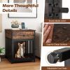 Dog Crate Furniture for Small Dogs Wooden Puppy Kennel with Charging Station