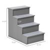 Pet Stairs Small Dog Steps for Couch Bed with Cushioned Cover Grey