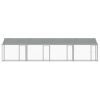 Dog Cage with Roof and Doors Gray 26.2'x6.6'x6.6'Galvanized Steel