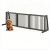 Adjustable Expandable Wooden Pet Gate 22 Inch Tall Freestanding Safety Fence, Gray Pine Wood Slide Dog Gate Easy Assembly for Home & Office Entryways