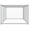 Dog Cage with Door Gray 19.7'x6.6'x4.9'Galvanized Steel