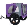 Outdoor Heavy Duty Collapsible Pet Bike Trailer with 16-Inch All-Terrain Wheels & Universal Hitch – Foldable Dog/Cargo Carrier Cart for Bicycles, purp