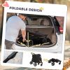 Foldable Doggy Stroller for Medium Large Dogs, Pet Stroller with Storage, Smooth Ride with Shock Absorption, Mesh Window & Safety Leash, Black