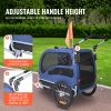 Dog Bike Trailer, Supports up to 100 lbs, 2-in-1 Pet Stroller Cart Bicycle Carrier, Easy Folding Cart Frame with Quick Release Wheels, Universal Bicyc