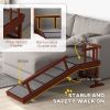 Wooden Dog Ramp with Removable Guardrails, Non-Slip Surface, 49" Long, Brown