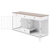 Dog Crate Furniture Indoor Modern Dog Kennel with Divider 3 Drawers and Pull-out Feeder
