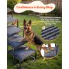 Dog Stairs for Car, 5 Steps Extra Wide Foldable Dog Ramp for Large Dogs with Non-Slip Rug Surface, Portable Lightweight Pet Ladder for Car, SUV, Truck