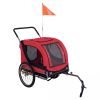 2-in-1 Dog Bike Trailer with Universal Bicycle Coupler